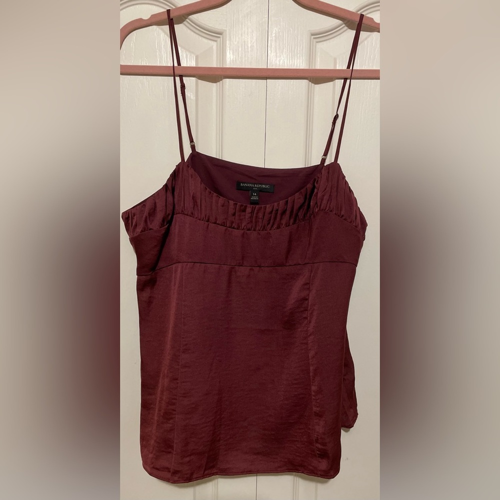 Banana Republic Maroon Spaghetti Strap Camisole